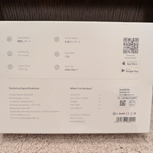 SLEEPON Go2sleep HST Smart Sleep Monitoring Ring Blood Oxygen Monitor - Picture 3 of 5